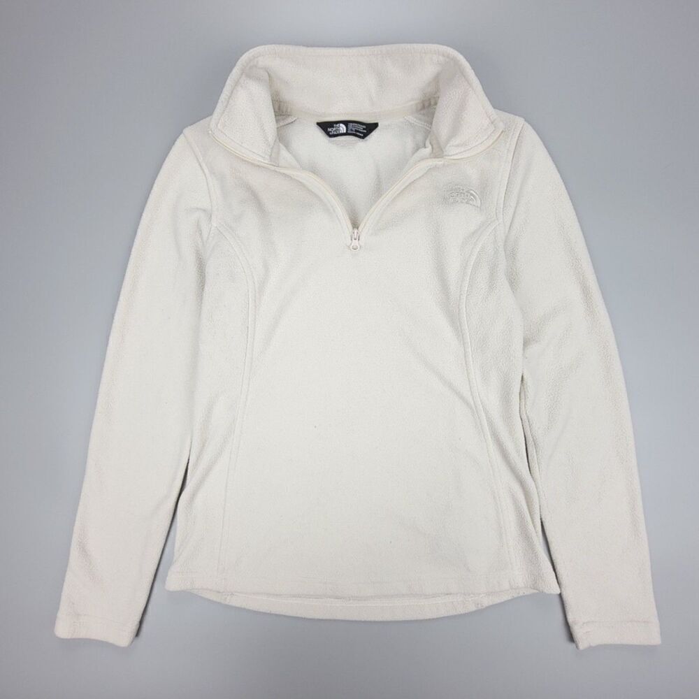 THE NORTH FACE 1/4 Zip Long Sleeve Fleece Sweater Jacket Gorpcore XS Ivory Cream - Picture 7 of 10